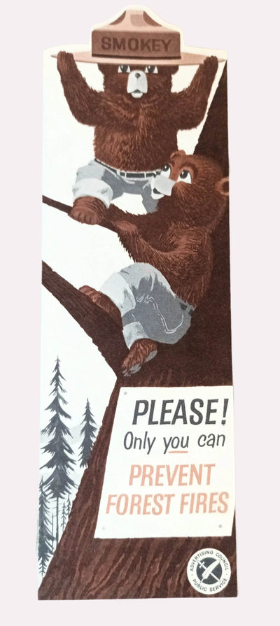 Smokey The Bear Cubs Prevent Forest Fires Bookmark Ruler 1964 - TulipStuff