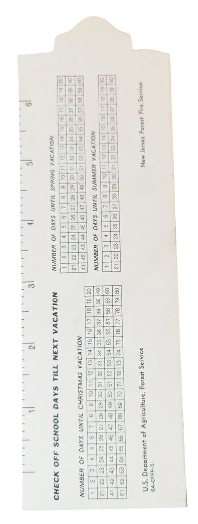 Smokey The Bear Cubs Prevent Forest Fires Bookmark Ruler 1964 - TulipStuff