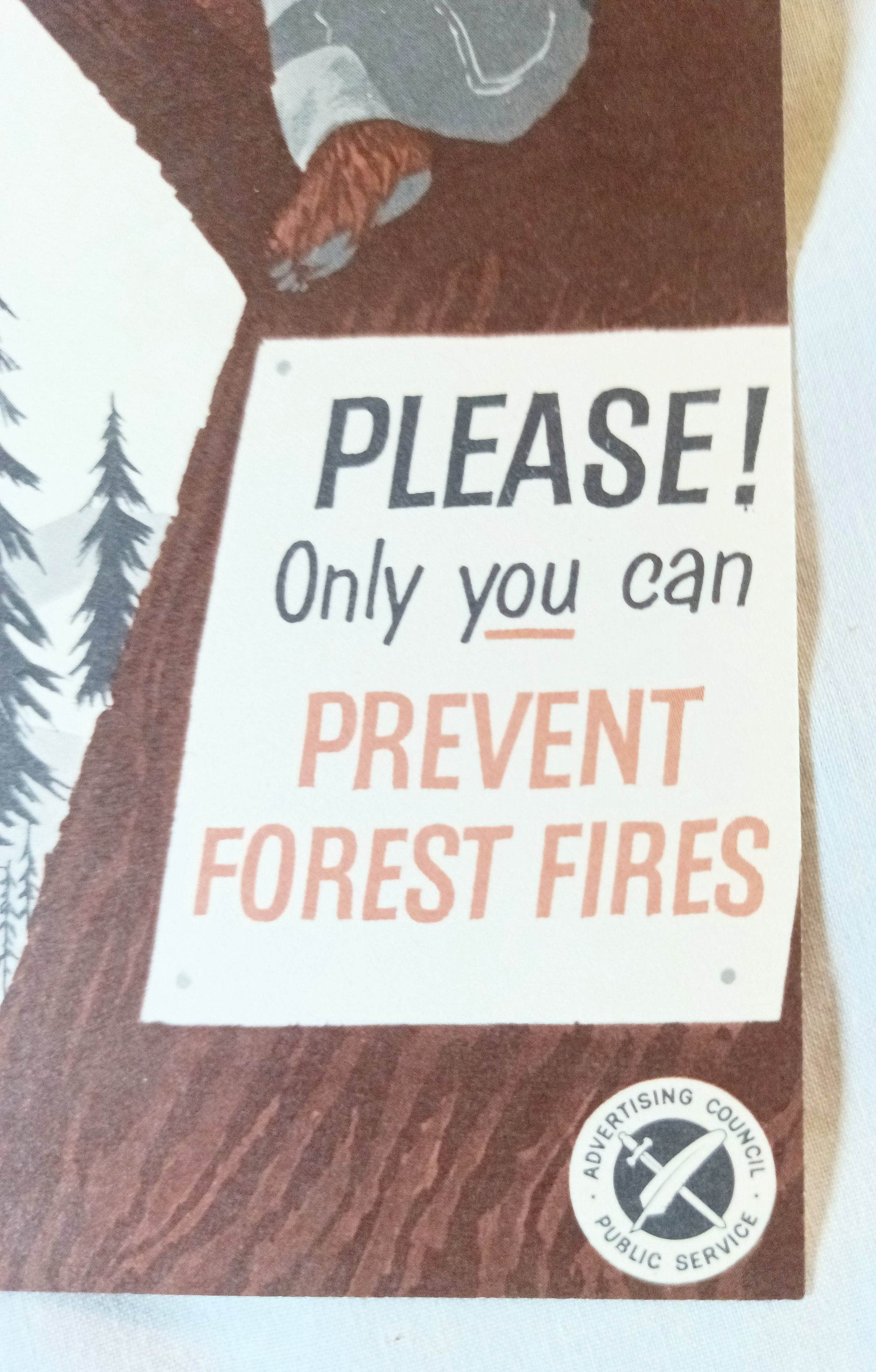 Smokey The Bear Cubs Prevent Forest Fires Bookmark Ruler 1964 - TulipStuff