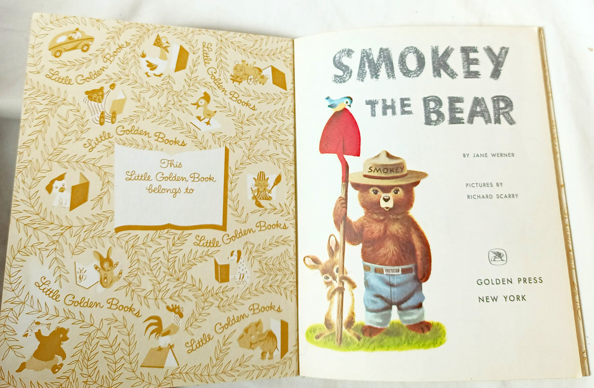 Smokey The Bear Little Golden Book Richard Scarry Jane Werner 1968 - TulipStuff