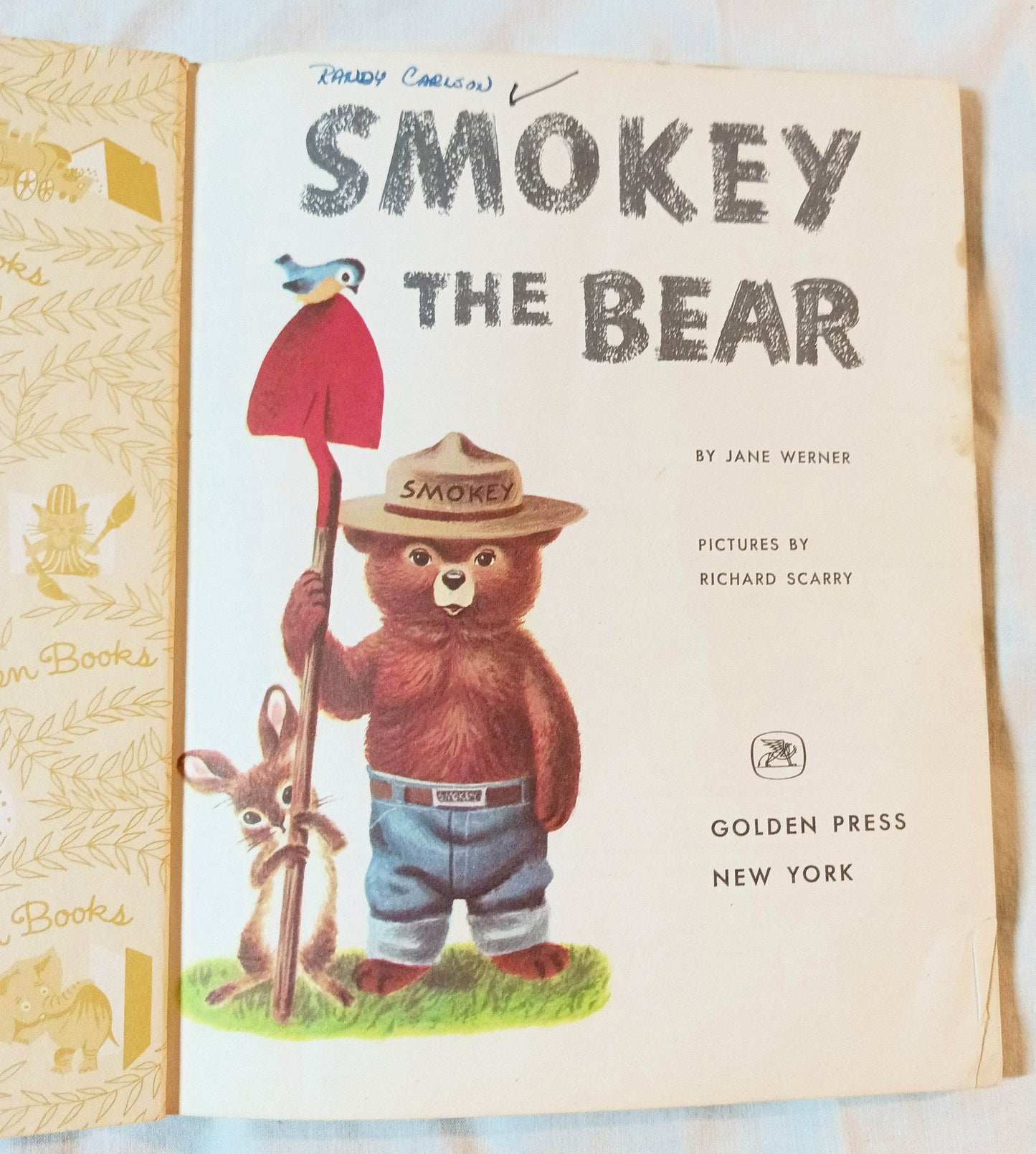 Smokey The Bear Little Golden Book Richard Scarry Jane Werner 1960's - TulipStuff