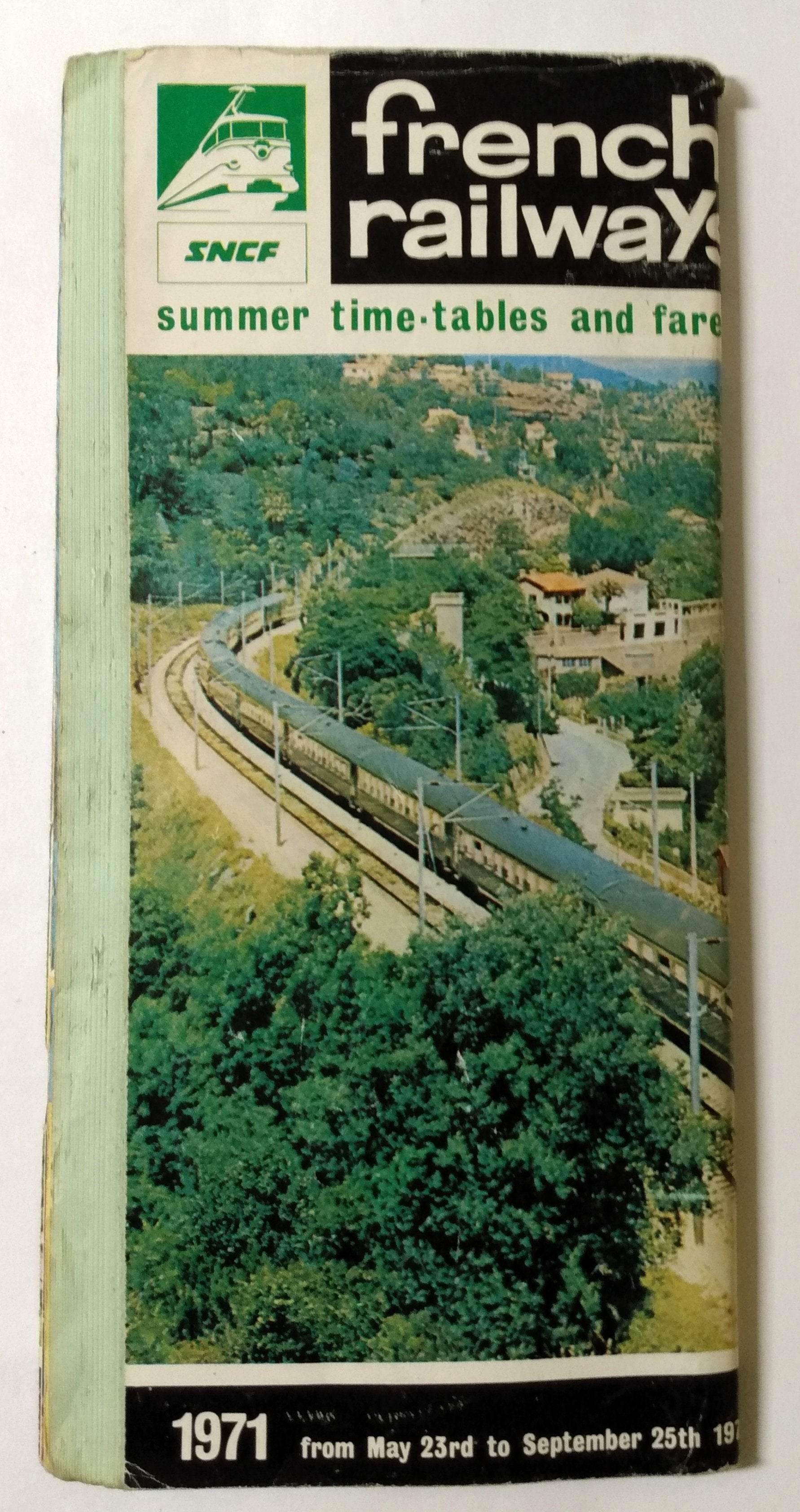 SNCF French Railways Summer 1971 System Timetables and Fares Brochure - TulipStuff