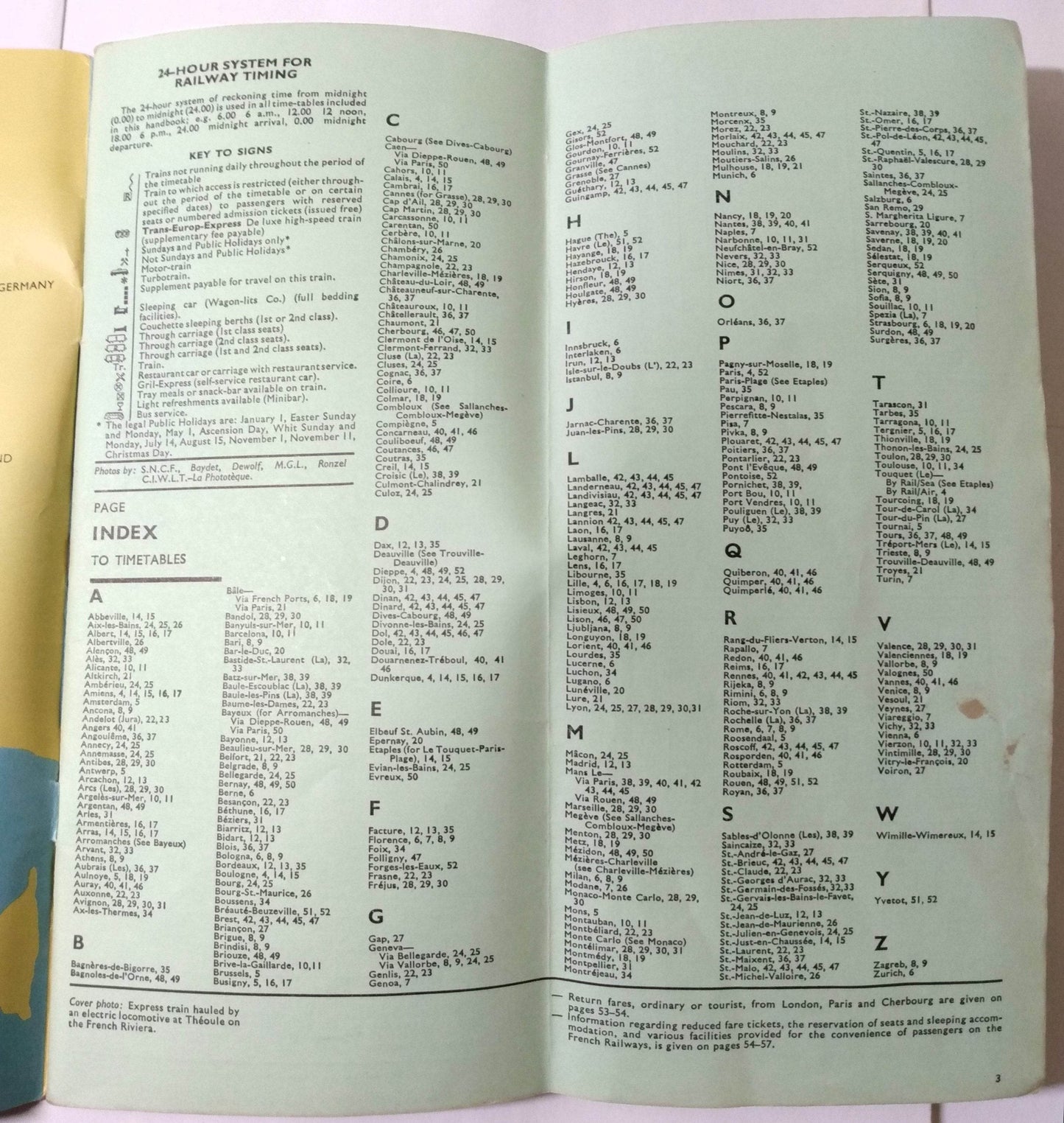 SNCF French Railways Summer 1971 System Timetables and Fares Brochure - TulipStuff