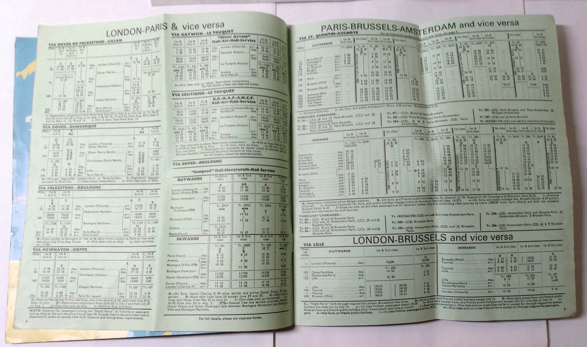 SNCF French Railways Summer 1971 System Timetables and Fares Brochure - TulipStuff