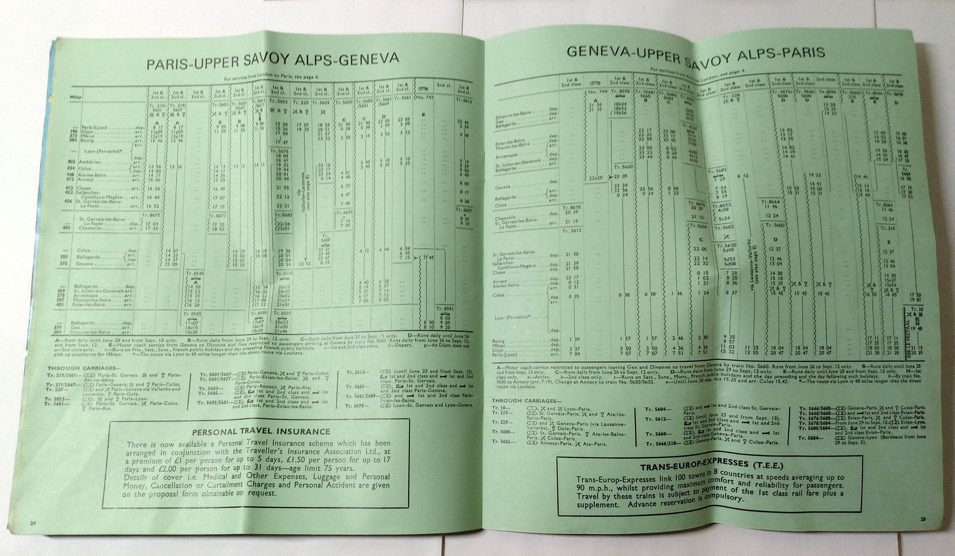 SNCF French Railways Summer 1971 System Timetables and Fares Brochure - TulipStuff