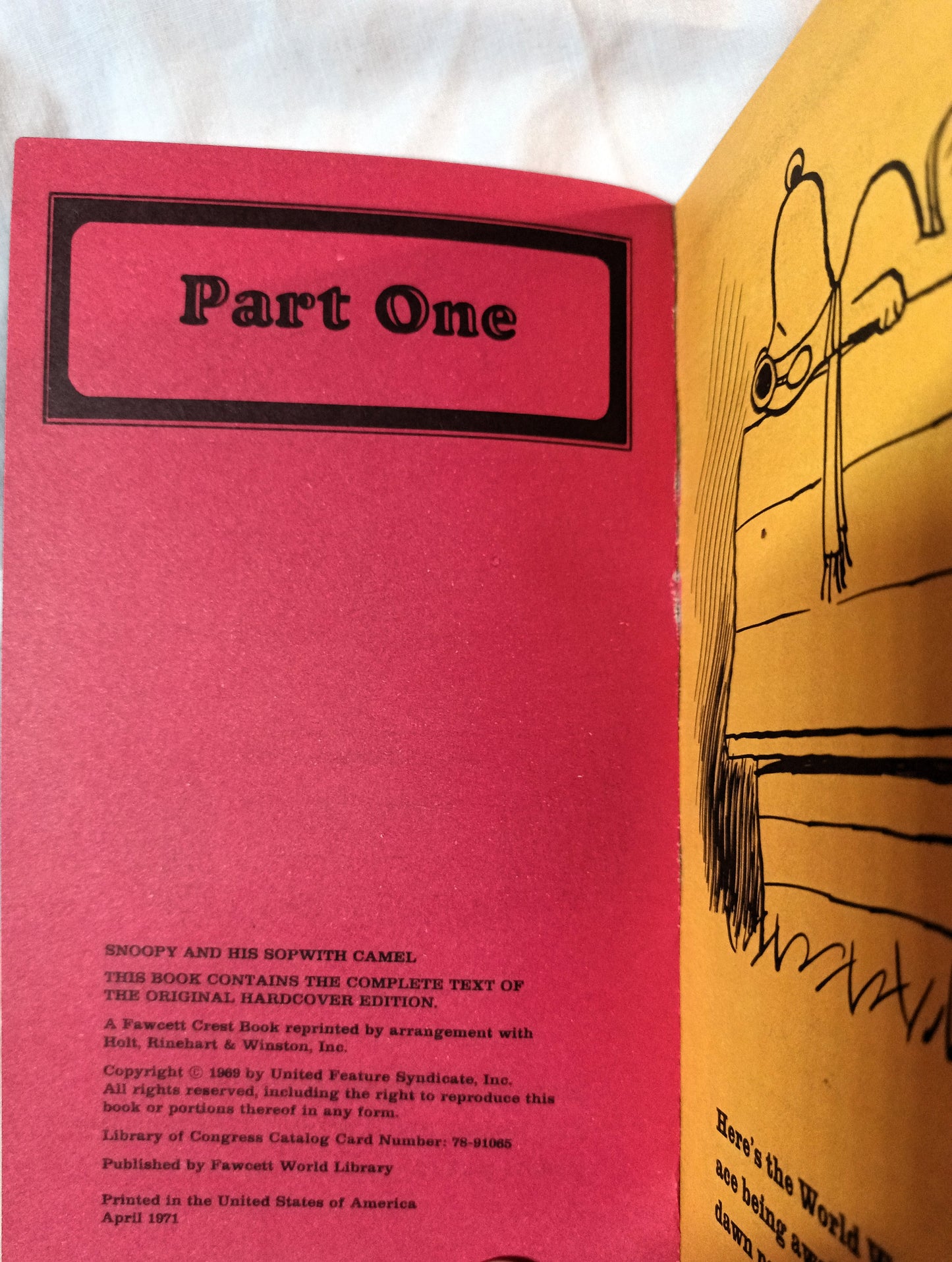 Snoopy And His Sopwith Camel Peanuts Charles M Schulz Fawcett 1971 - TulipStuff