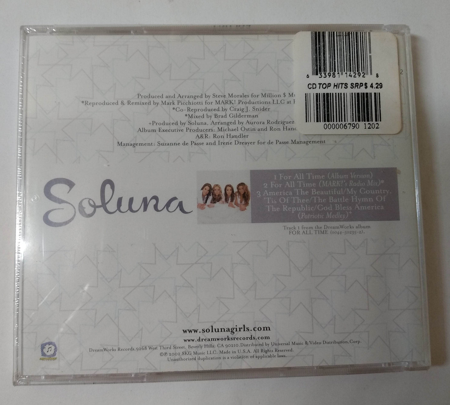 Soluna For All Time Patriotic Medley Single CD Dreamworks 2001 - TulipStuff