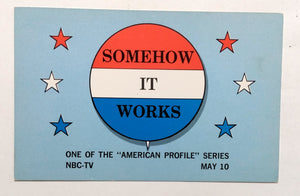 American Profile Series Somehow It Works NBC May 1968 Promo Postcard - TulipStuff