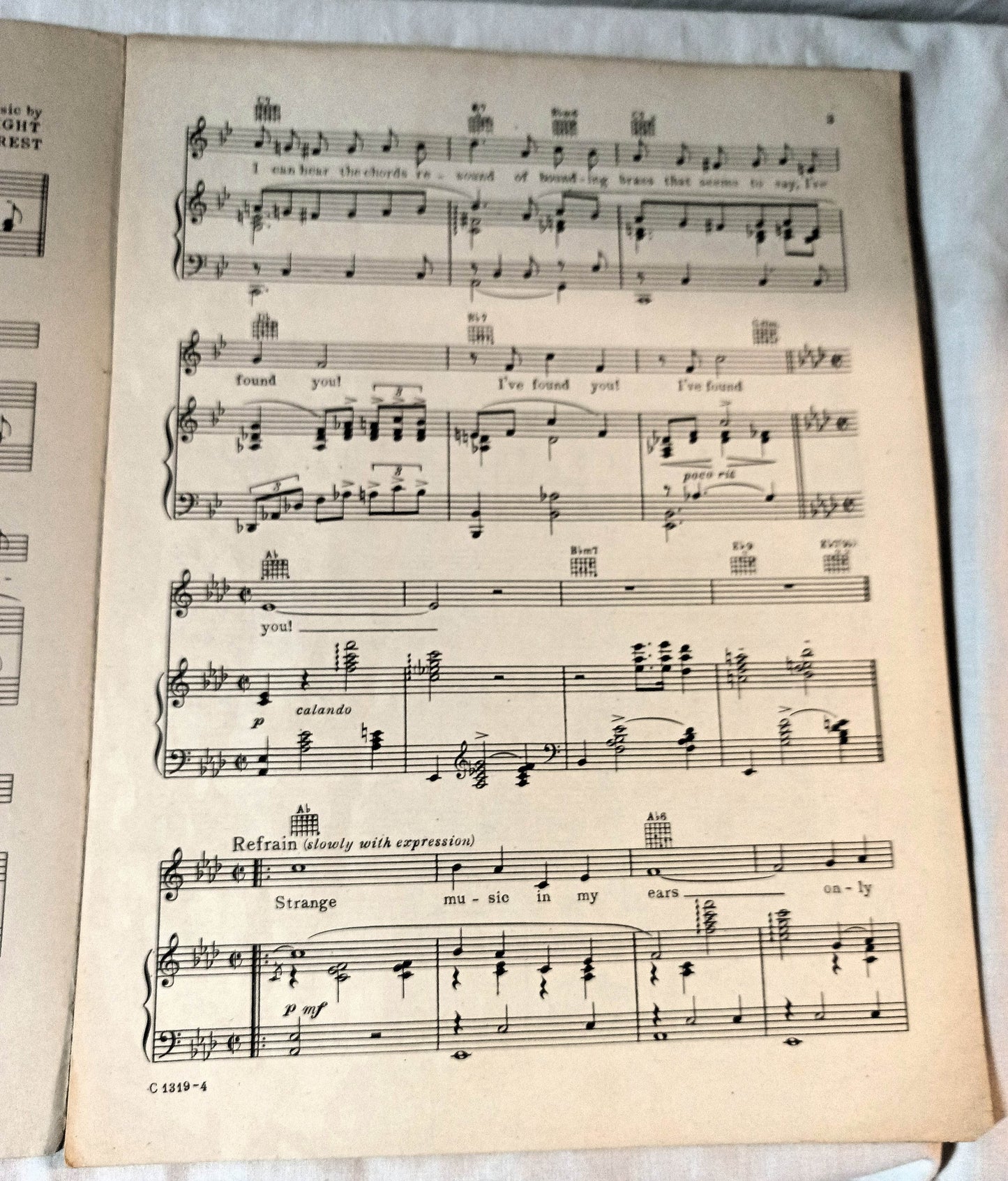 Song Of Norway Operetta Edvard Grieg Strange Music Sheet Music 1944 - TulipStuff