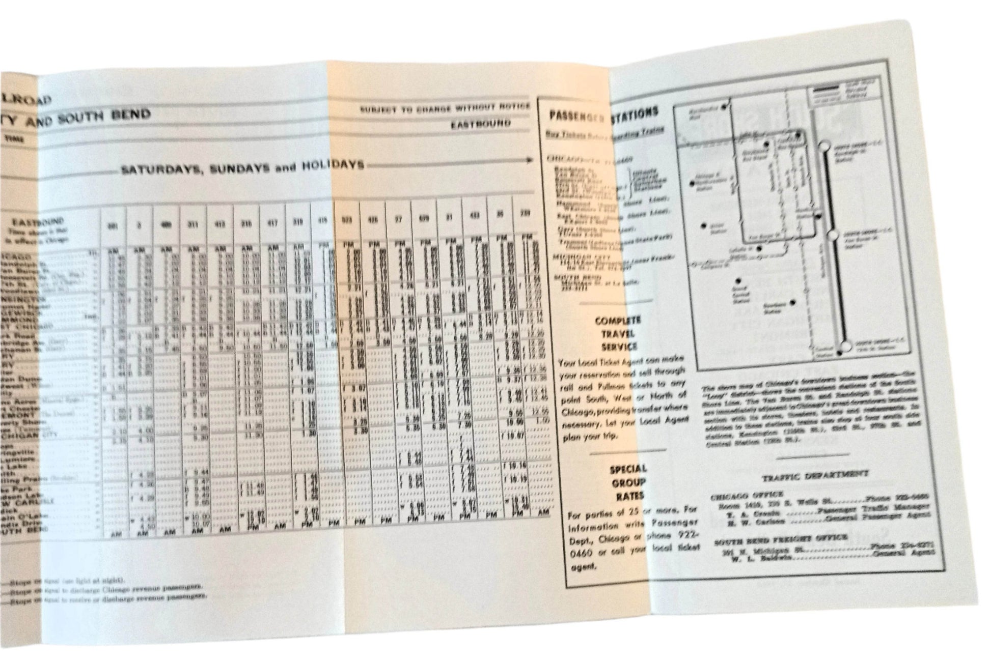 Chicago South Shore And South Bend Railroad Timetable 1968 - TulipStuff