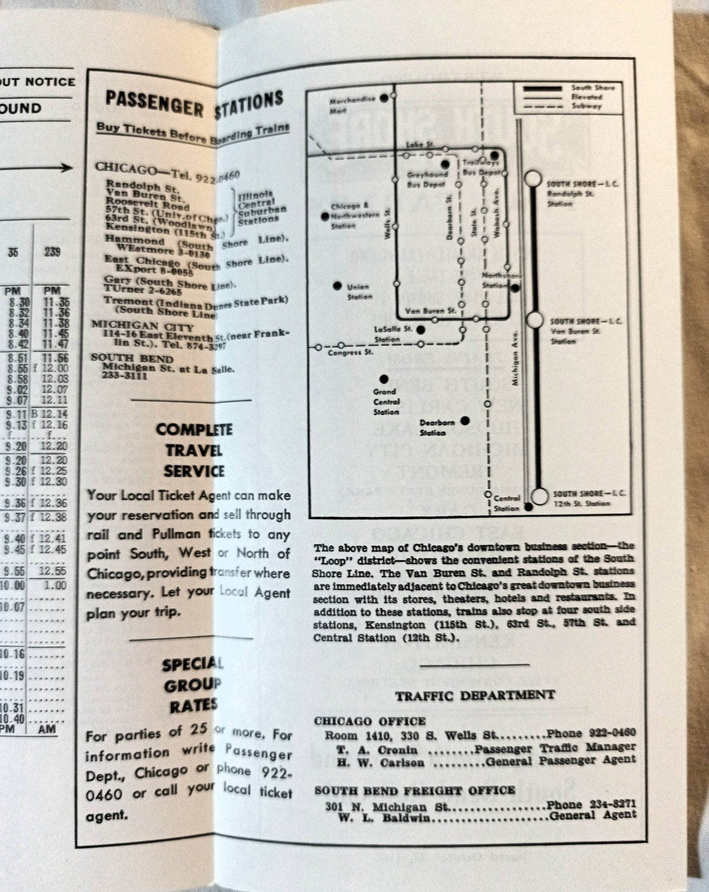 Chicago South Shore And South Bend Railroad Timetable 1968 - TulipStuff