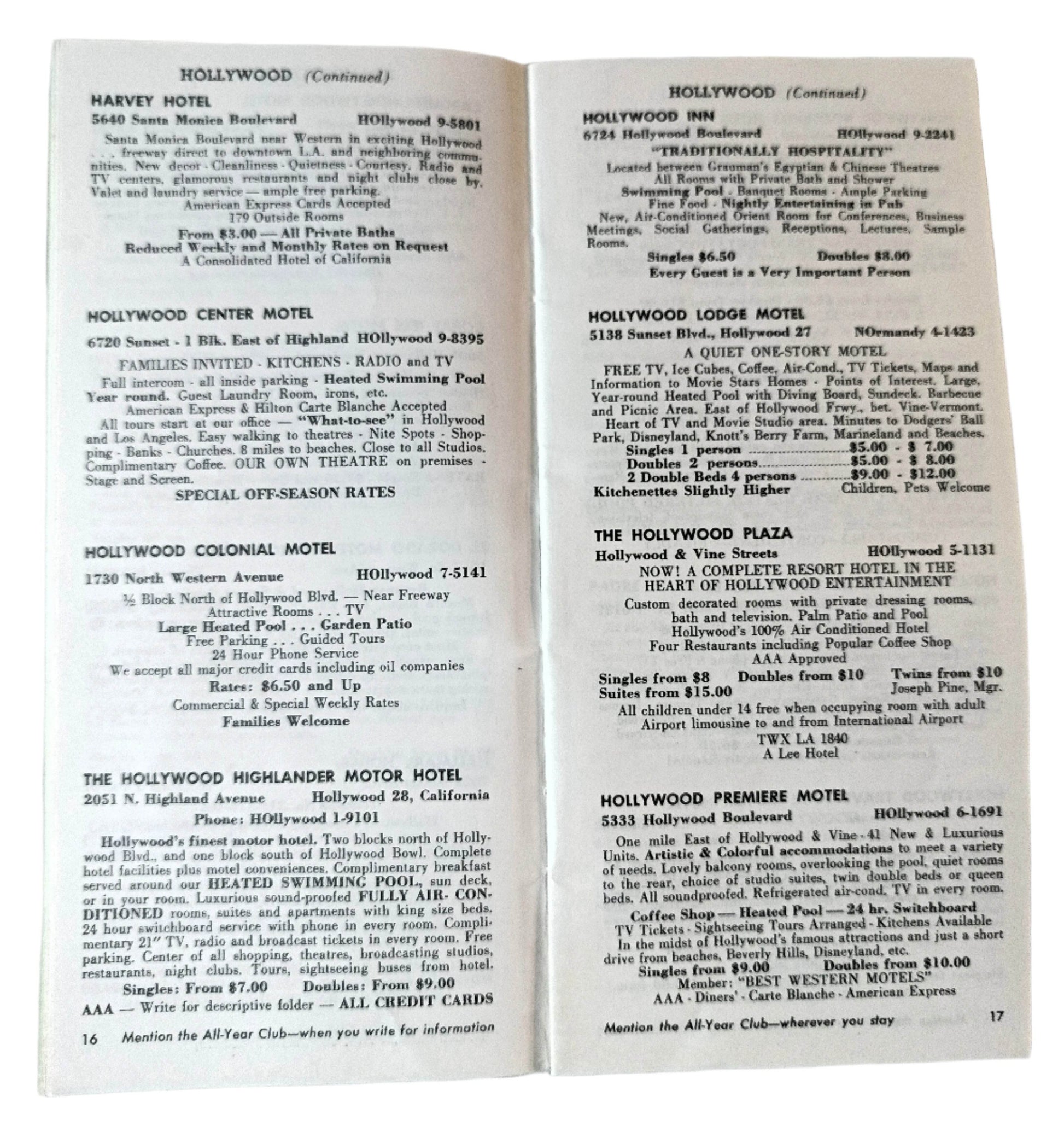 Where To Stay In Southern California Guide To Hotels Motels Resorts 1964 - TulipStuff