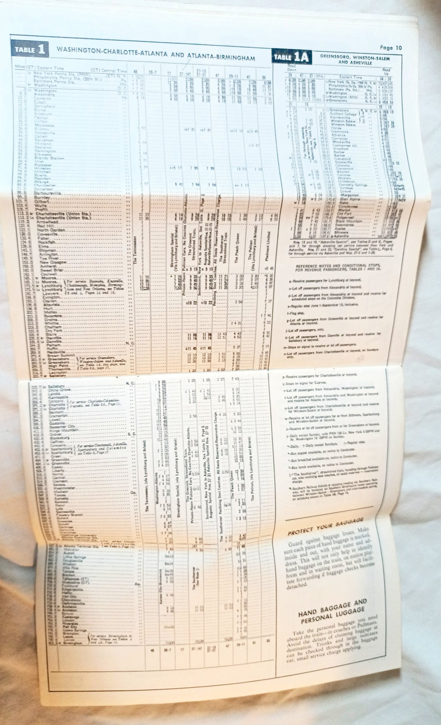 Southern Railway System Passenger Train Schedules 1965 - TulipStuff