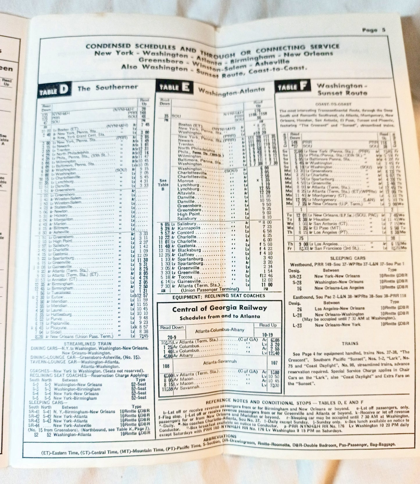 Southern Railway System Passenger Train Schedules 1965 - TulipStuff
