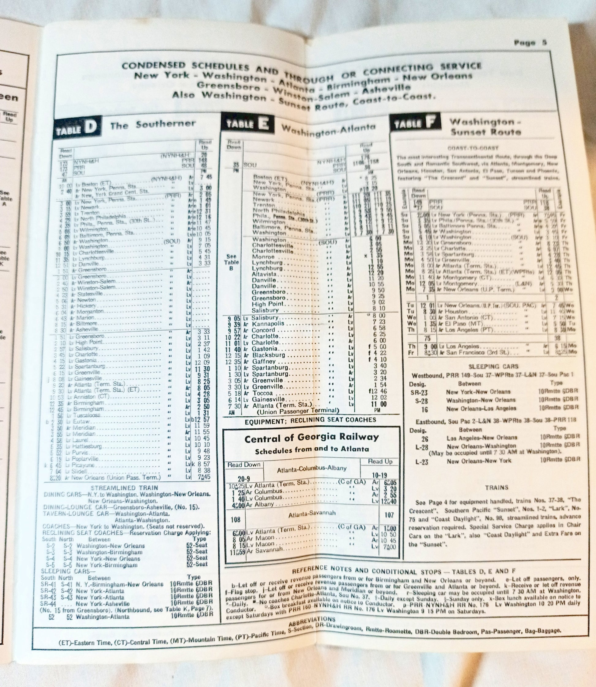 Southern Railway System Passenger Train Schedules 1965 - TulipStuff