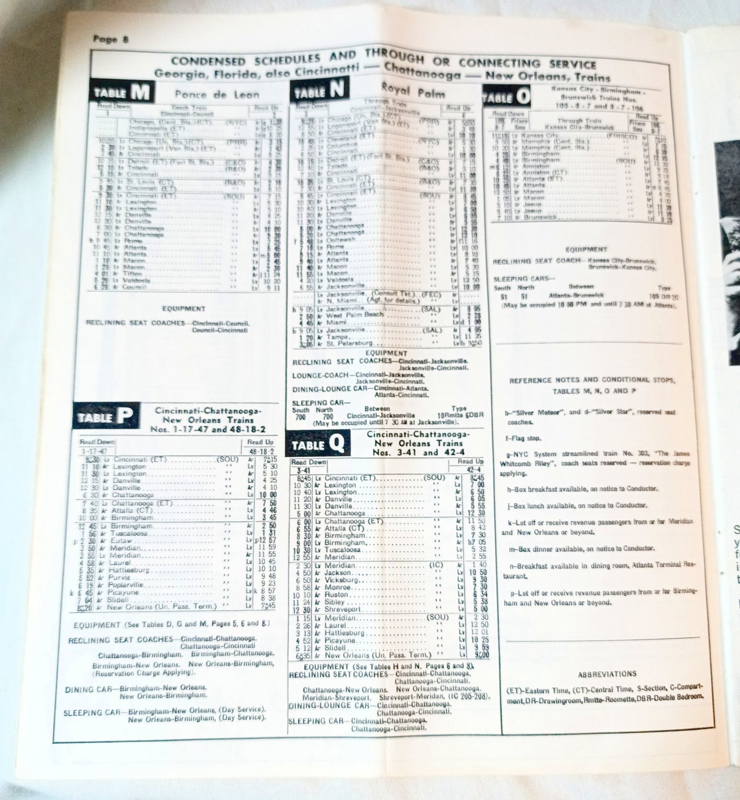 Southern Railway System Passenger Train Schedules 1965 - TulipStuff