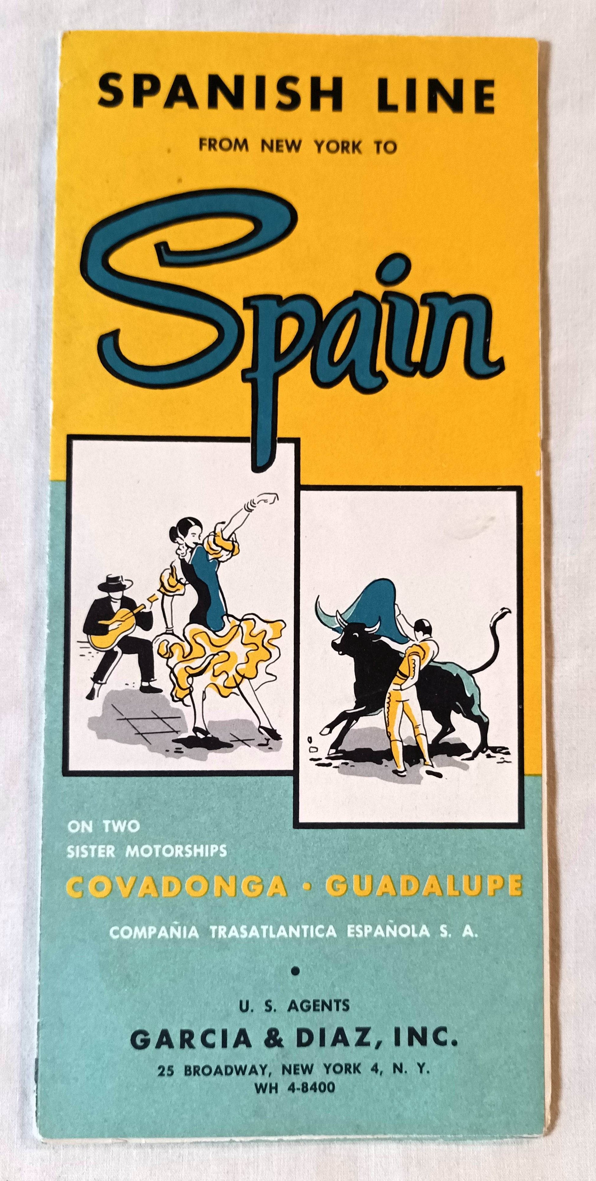 Spanish Line MS Guadalupe MS Covadonga Transatlantic Brochure 1960 - TulipStuff
