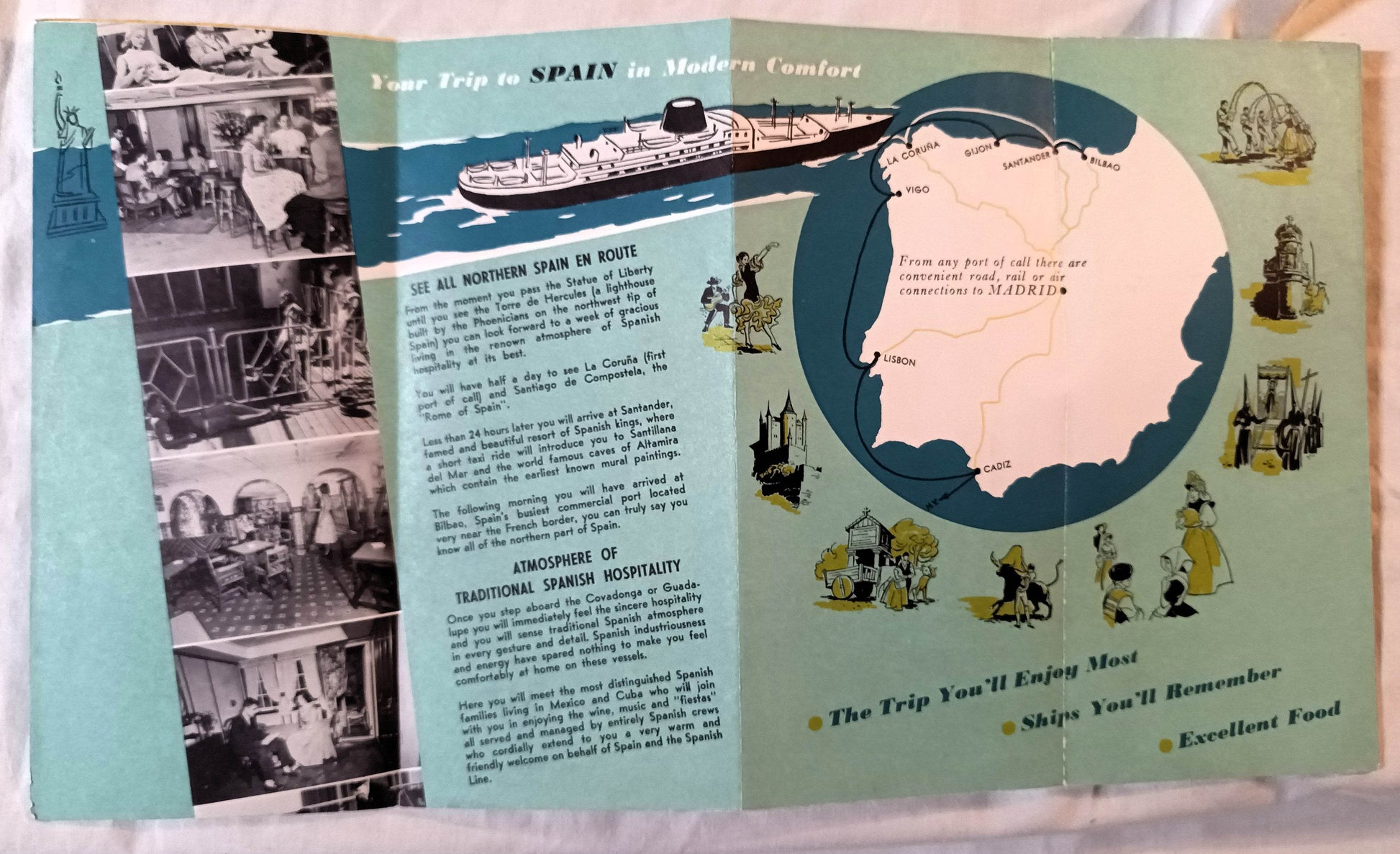 Spanish Line MS Guadalupe MS Covadonga Transatlantic Brochure 1960 - TulipStuff