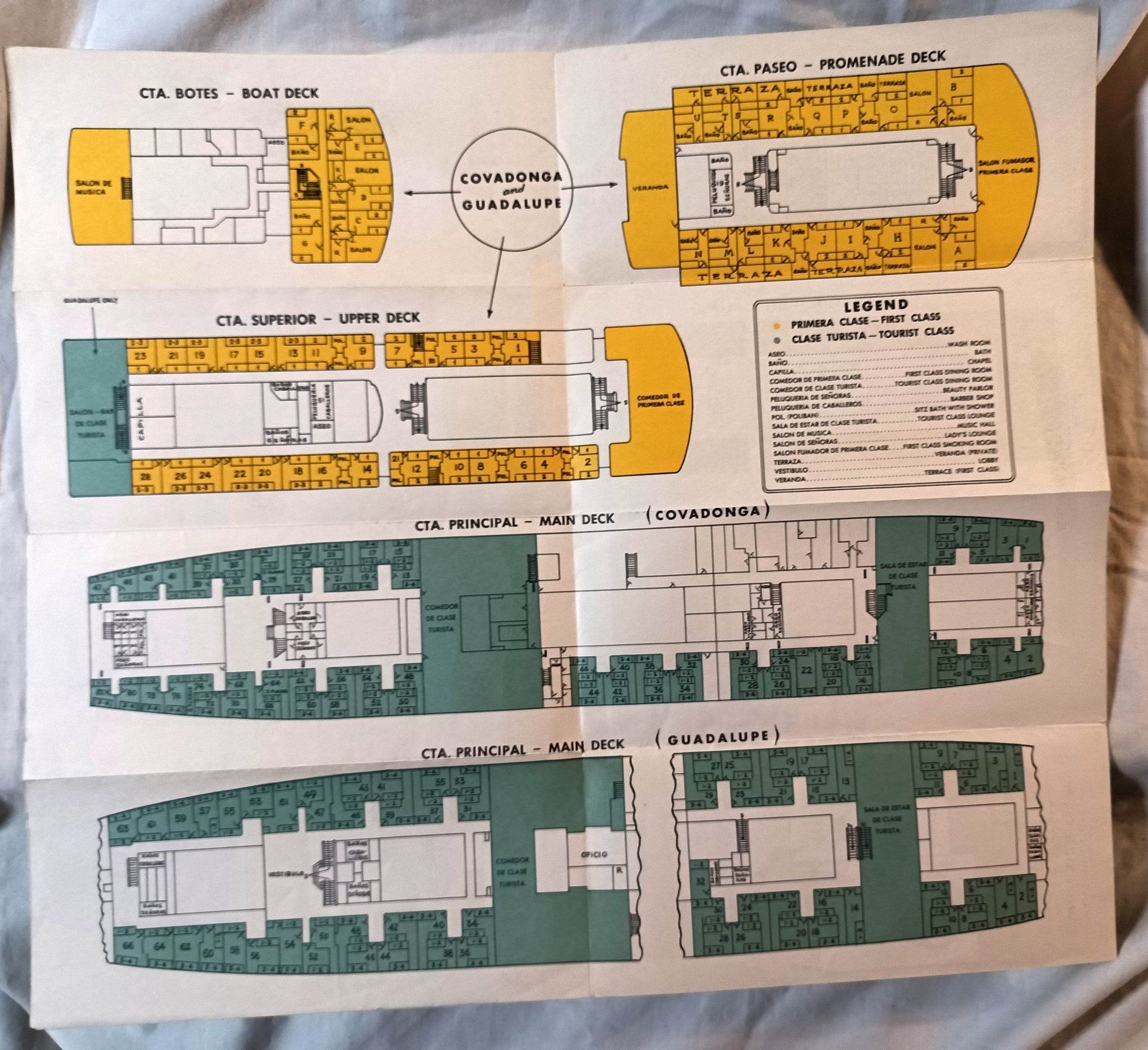 Spanish Line MS Guadalupe MS Covadonga Transatlantic Brochure 1960 - TulipStuff