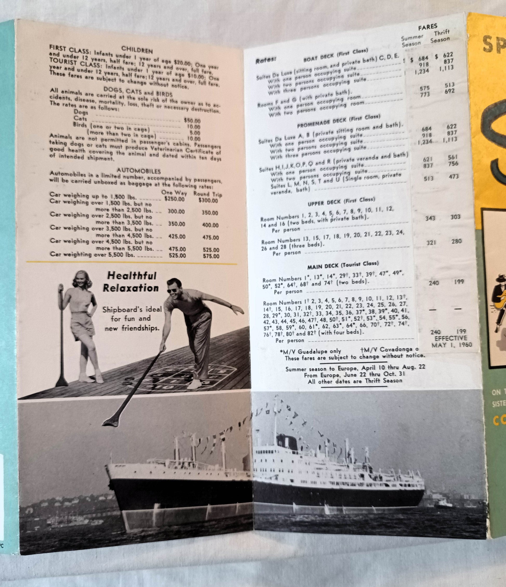 Spanish Line MS Guadalupe MS Covadonga Transatlantic Brochure 1960 - TulipStuff