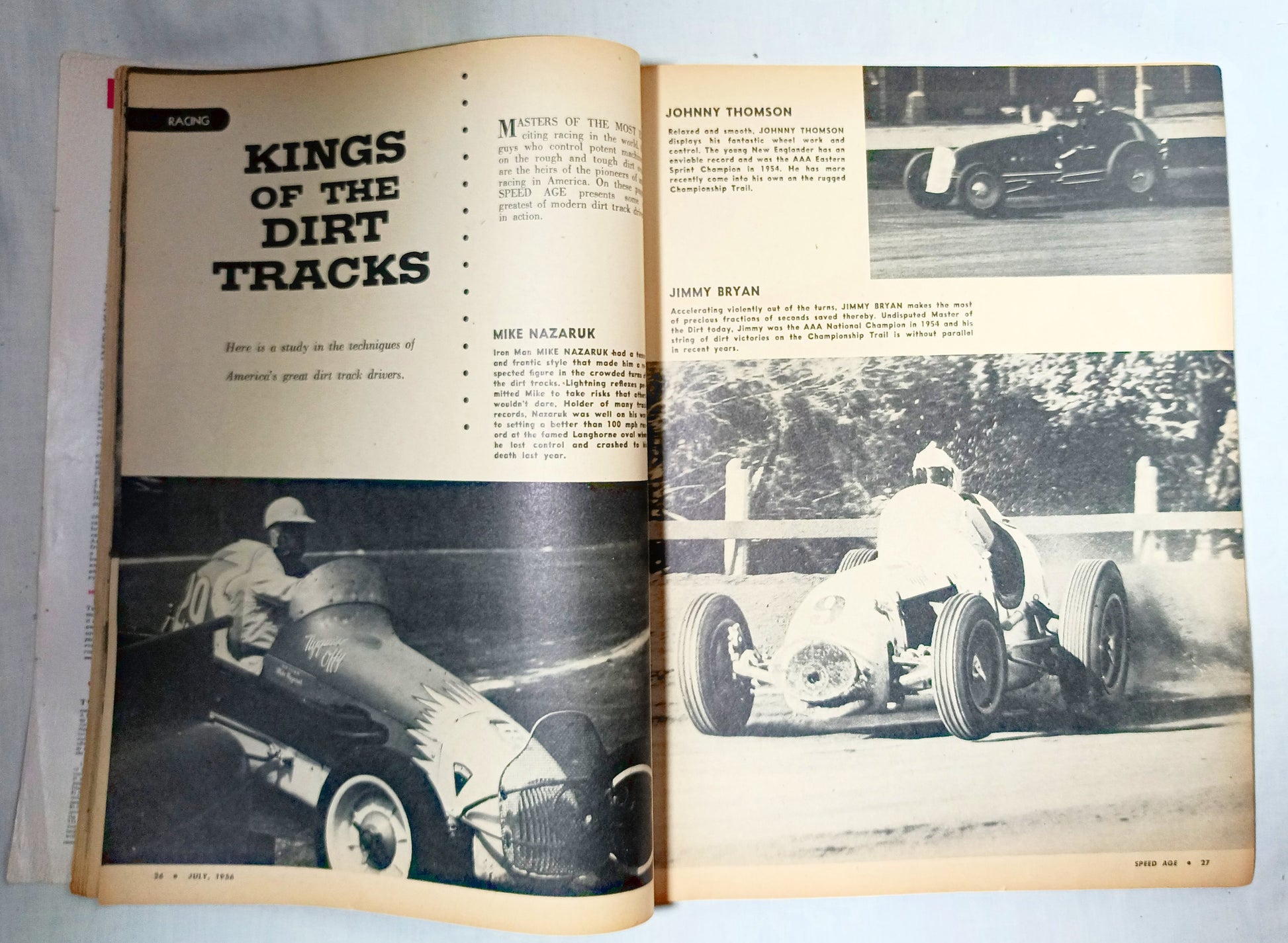 Speed Age Magazine July 1956 Sports Car Comparison Hot Rods Indy - TulipStuff