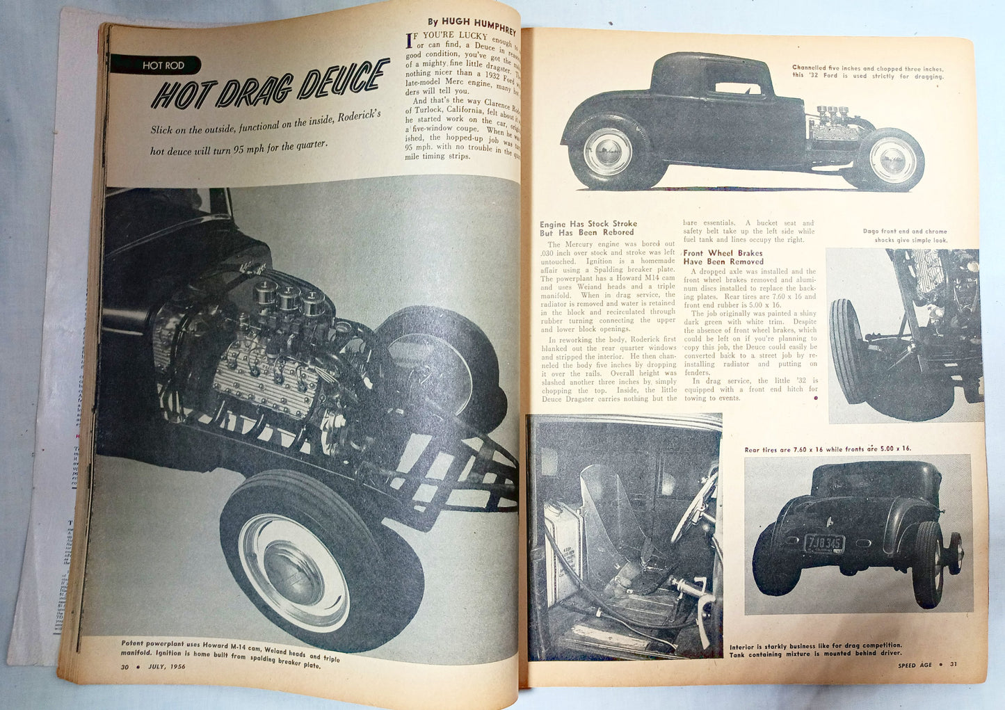 Speed Age Magazine July 1956 Sports Car Comparison Hot Rods Indy - TulipStuff