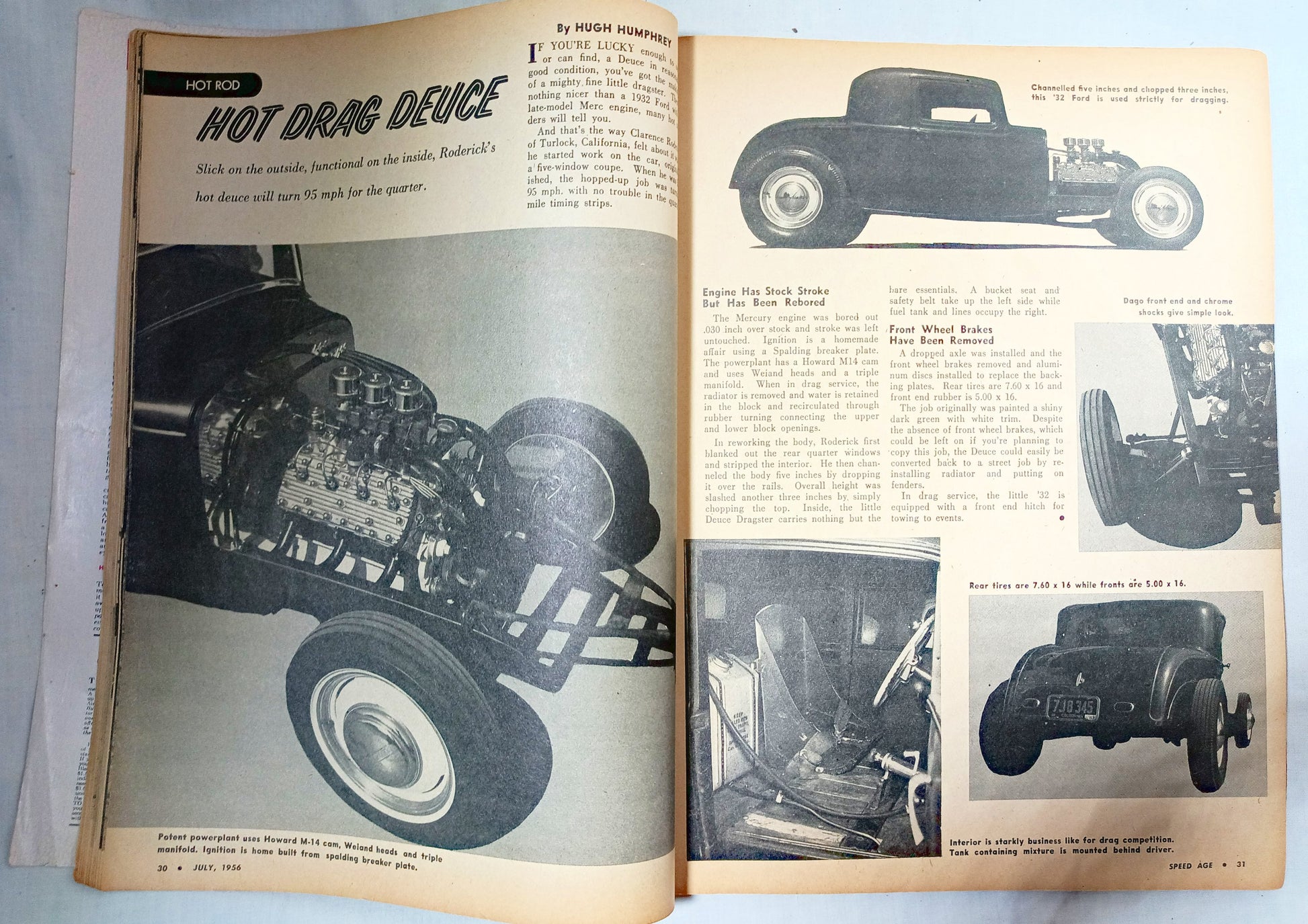 Speed Age Magazine July 1956 Sports Car Comparison Hot Rods Indy - TulipStuff