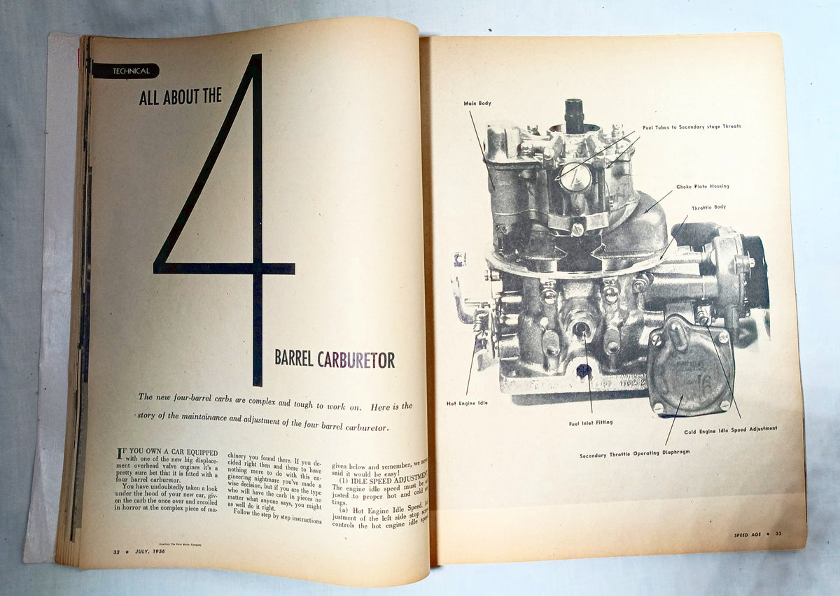Speed Age Magazine July 1956 Sports Car Comparison Hot Rods Indy - TulipStuff