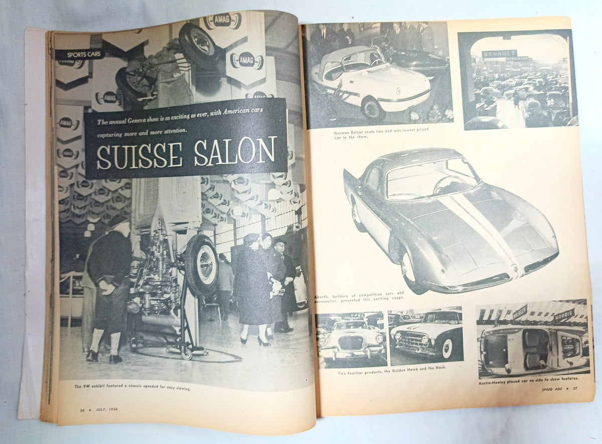 Speed Age Magazine July 1956 Sports Car Comparison Hot Rods Indy - TulipStuff