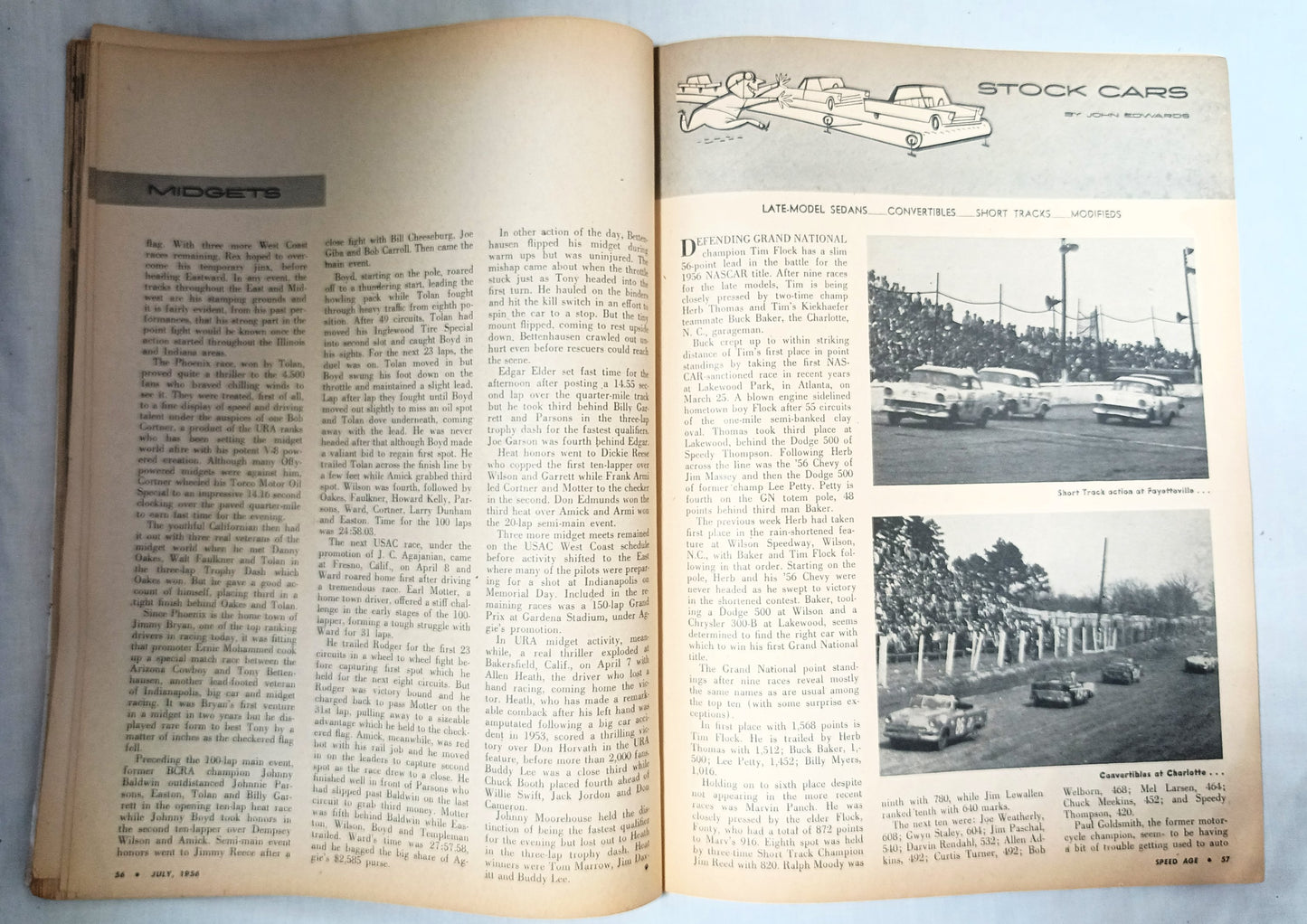 Speed Age Magazine July 1956 Sports Car Comparison Hot Rods Indy - TulipStuff