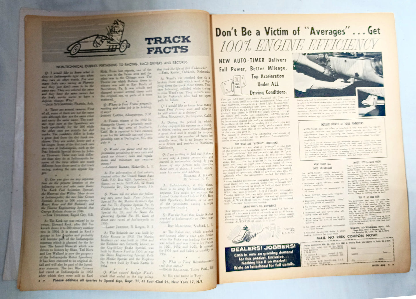 Speed Age Magazine July 1956 Sports Car Comparison Hot Rods Indy - TulipStuff