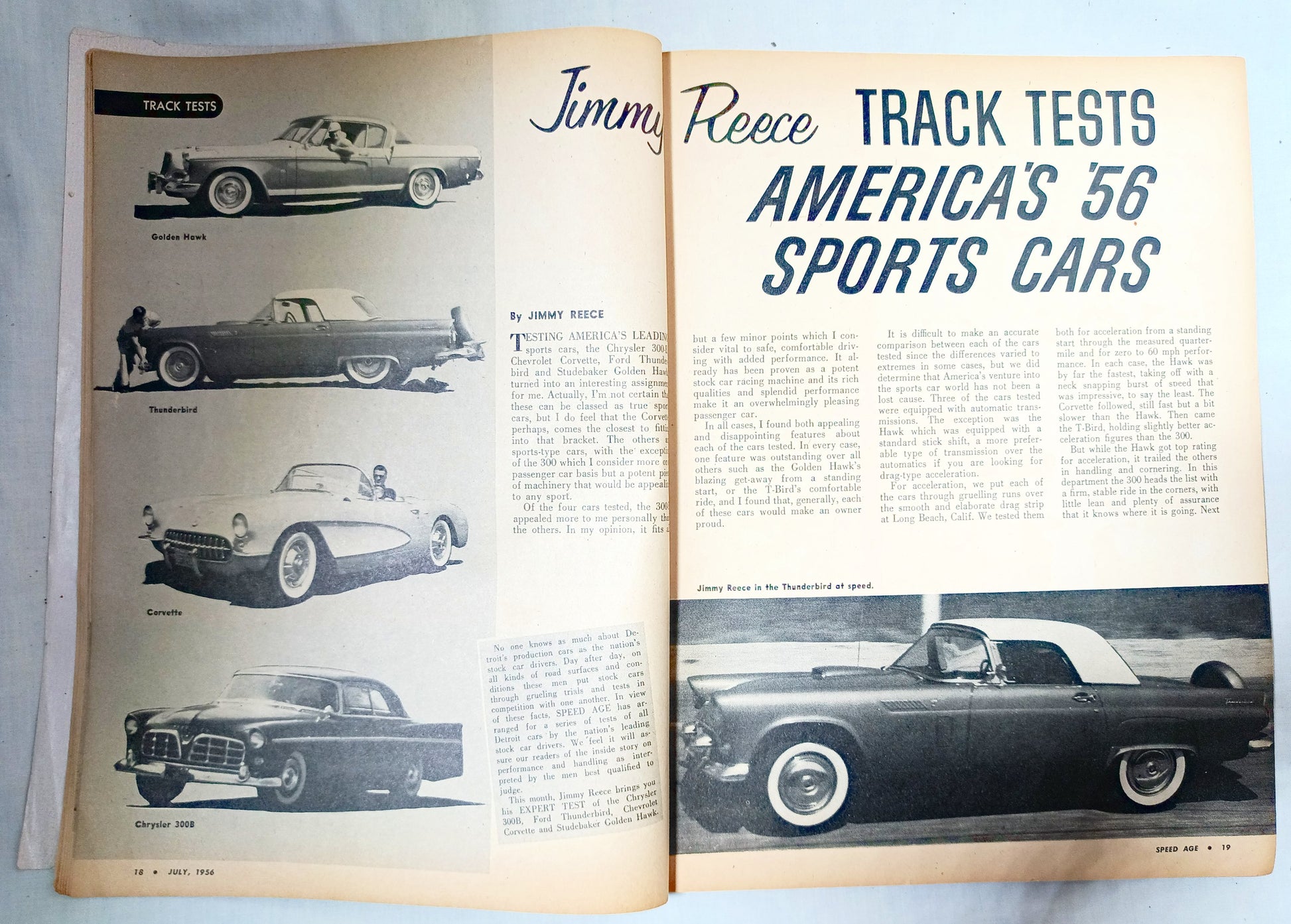 Speed Age Magazine July 1956 Sports Car Comparison Hot Rods Indy - TulipStuff