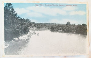 Spring River Looking North Baxter Springs Kansas 1920's Postcard - TulipStuff