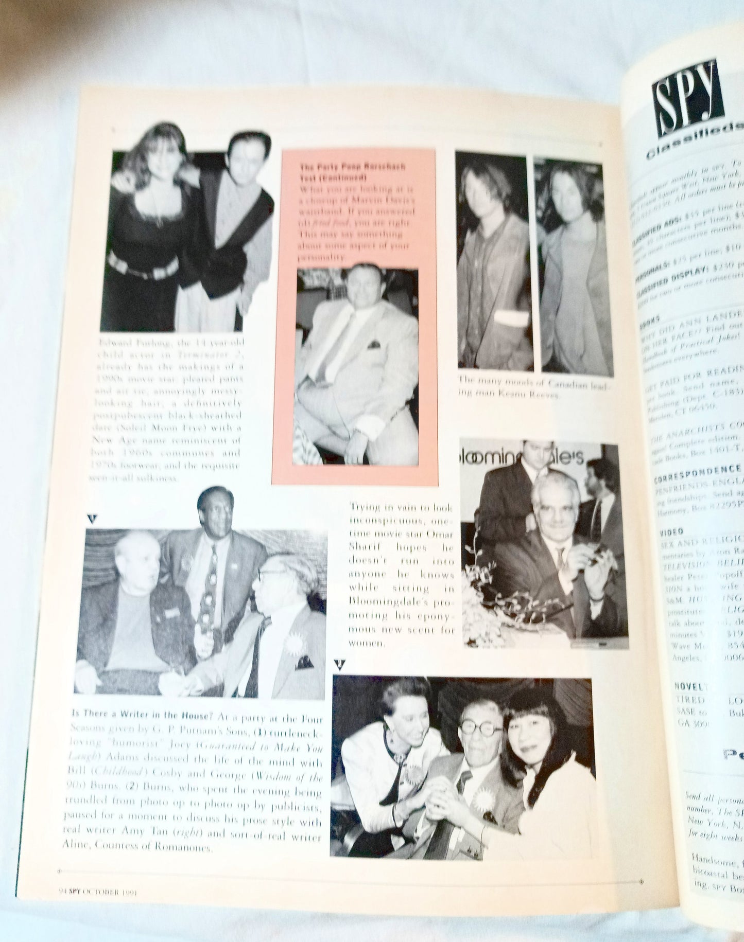 Spy Magazine Oct 1991 5th Anniv Issue Leno Kennedy Babies Comic Spy100 - TulipStuff