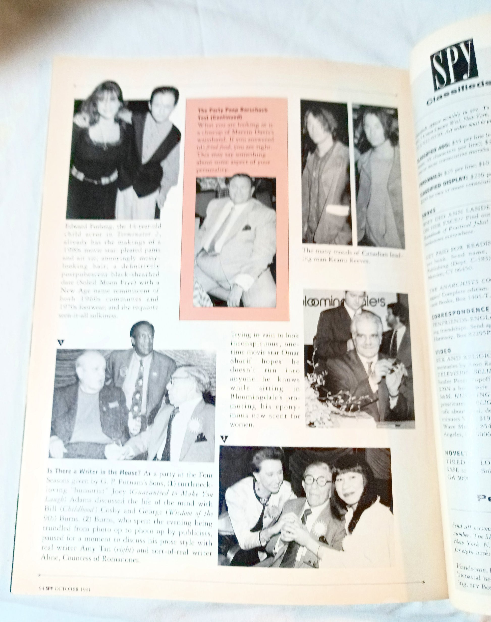 Spy Magazine Oct 1991 5th Anniv Issue Leno Kennedy Babies Comic Spy100 - TulipStuff