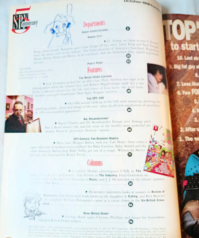 Spy Magazine Oct 1991 5th Anniv Issue Leno Kennedy Babies Comic Spy100 - TulipStuff