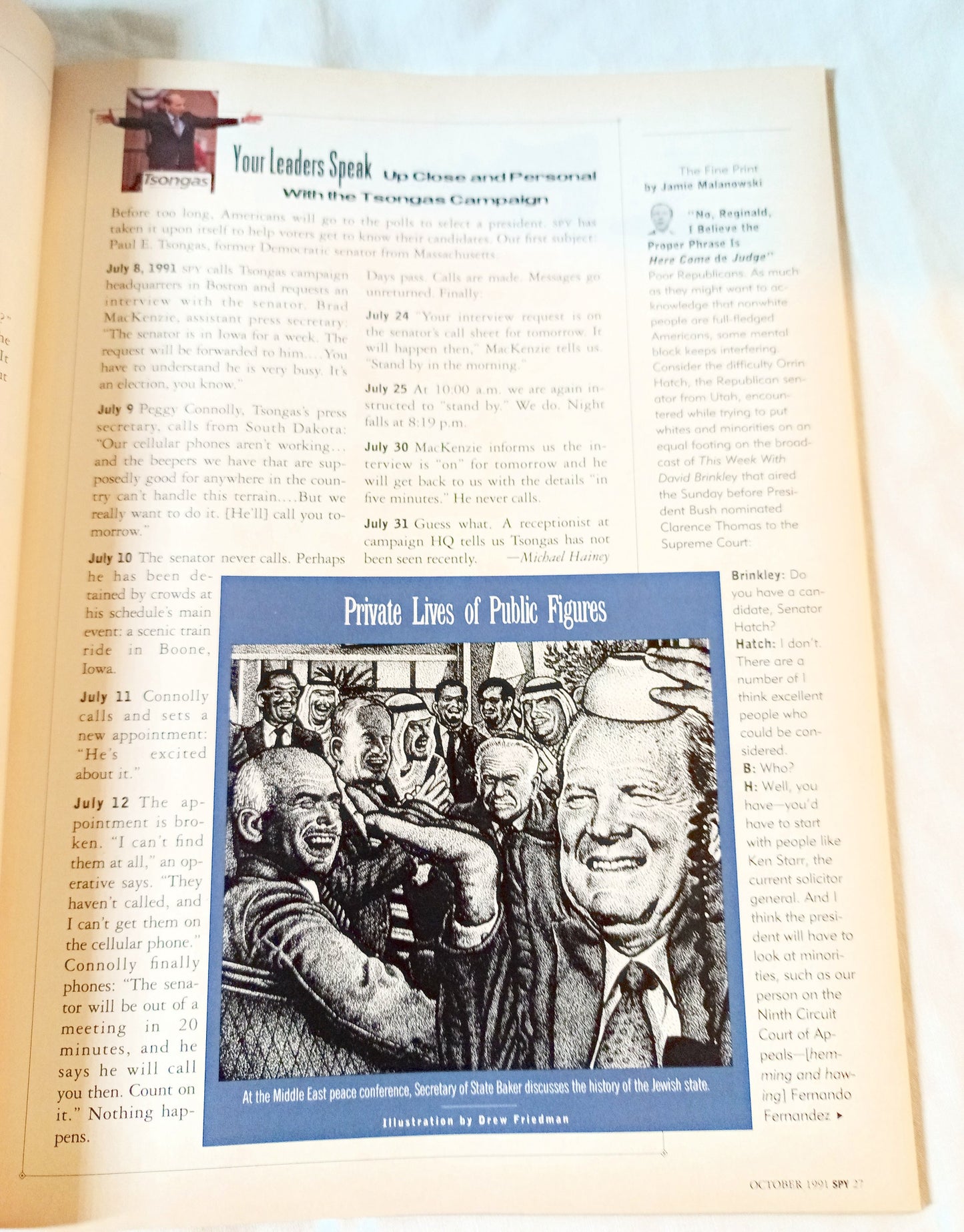 Spy Magazine Oct 1991 5th Anniv Issue Leno Kennedy Babies Comic Spy100 - TulipStuff