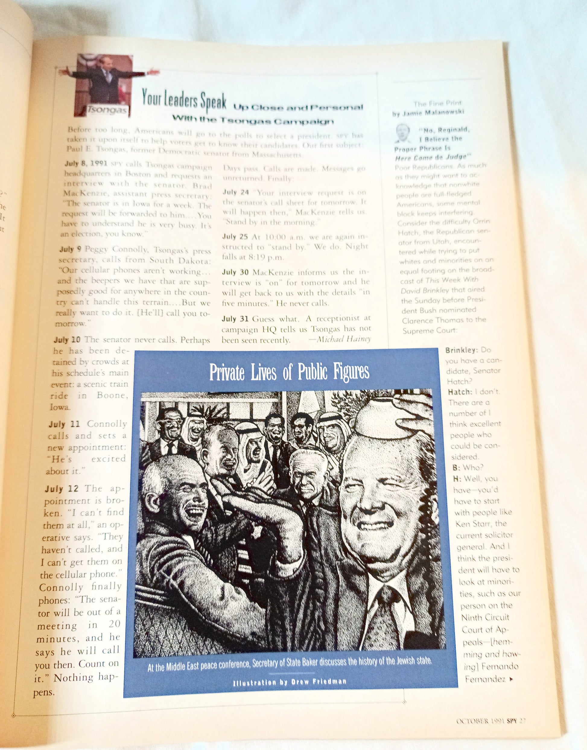 Spy Magazine Oct 1991 5th Anniv Issue Leno Kennedy Babies Comic Spy100 - TulipStuff