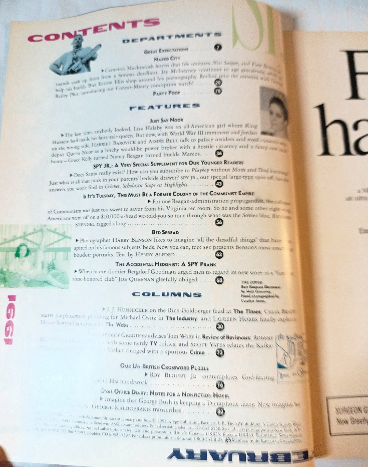 Spy Magazine February 1991 Bart Simpson Yuppie Scum Donald Trump - TulipStuff