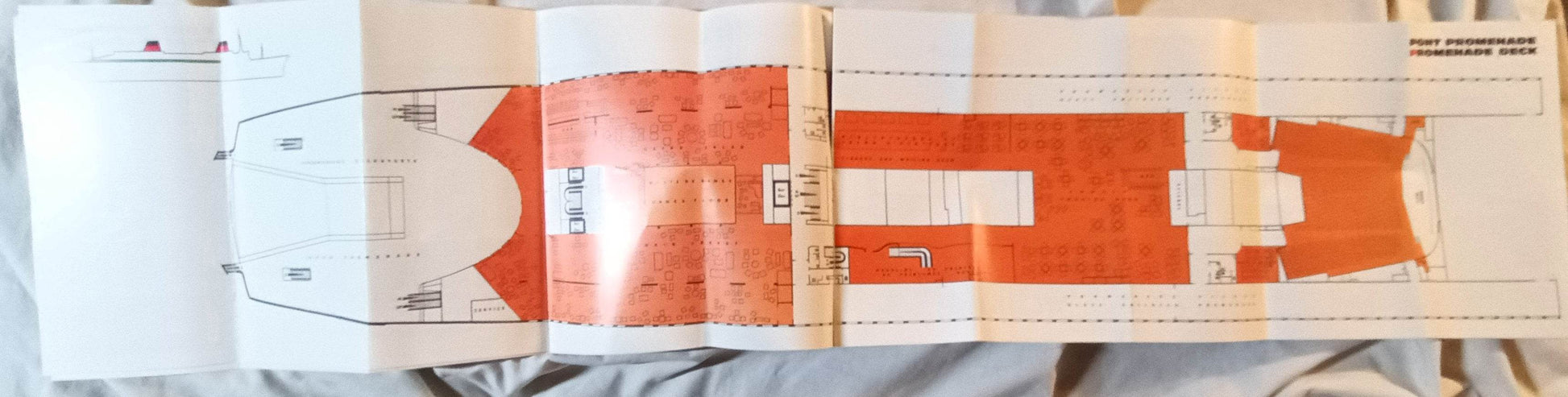 French Line ss France Tourist Class Deck Plans English/French 1961 - TulipStuff