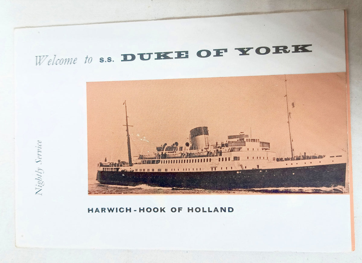 British Rail Duke Of York Ferry Harwich Hook Of Holland 1950s Brochure - TulipStuff