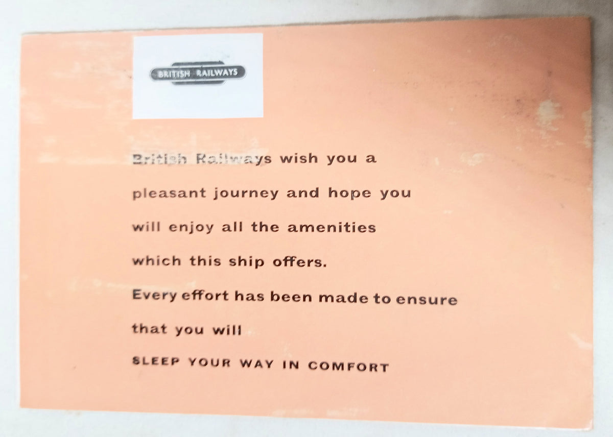 British Rail Duke Of York Ferry Harwich Hook Of Holland 1950s Brochure - TulipStuff