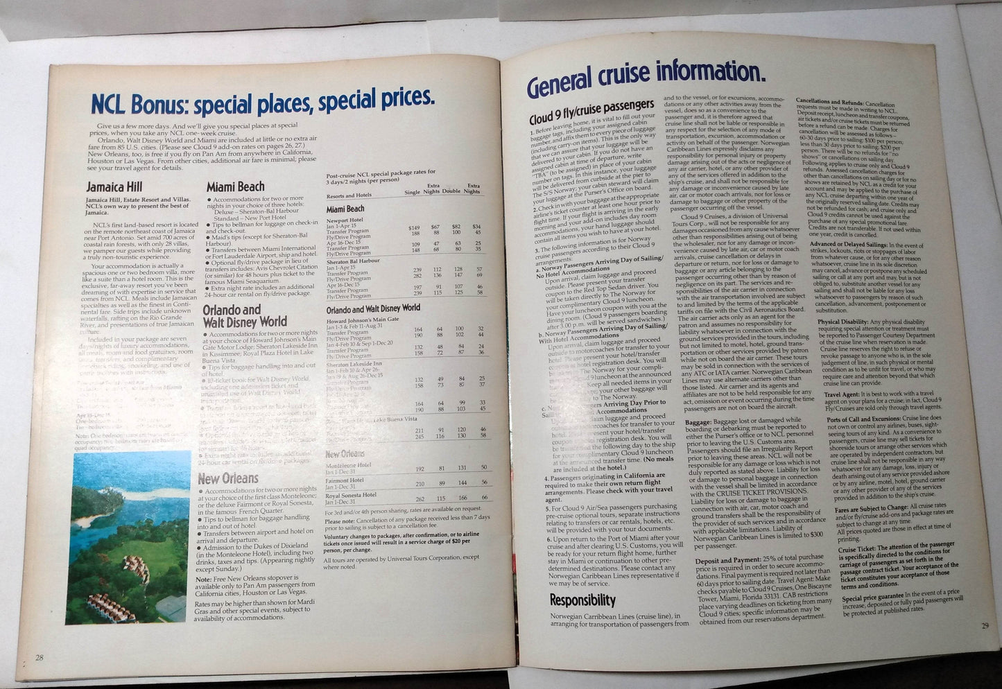 Norwegian Caribbean Lines NCL ss Norway 1982 Caribbean Brochure - TulipStuff