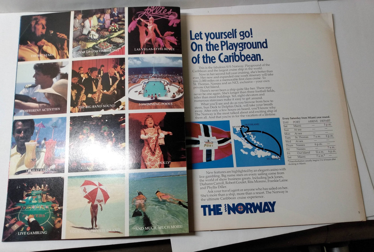 Norwegian Caribbean Lines NCL ss Norway 1982 Caribbean Brochure - TulipStuff
