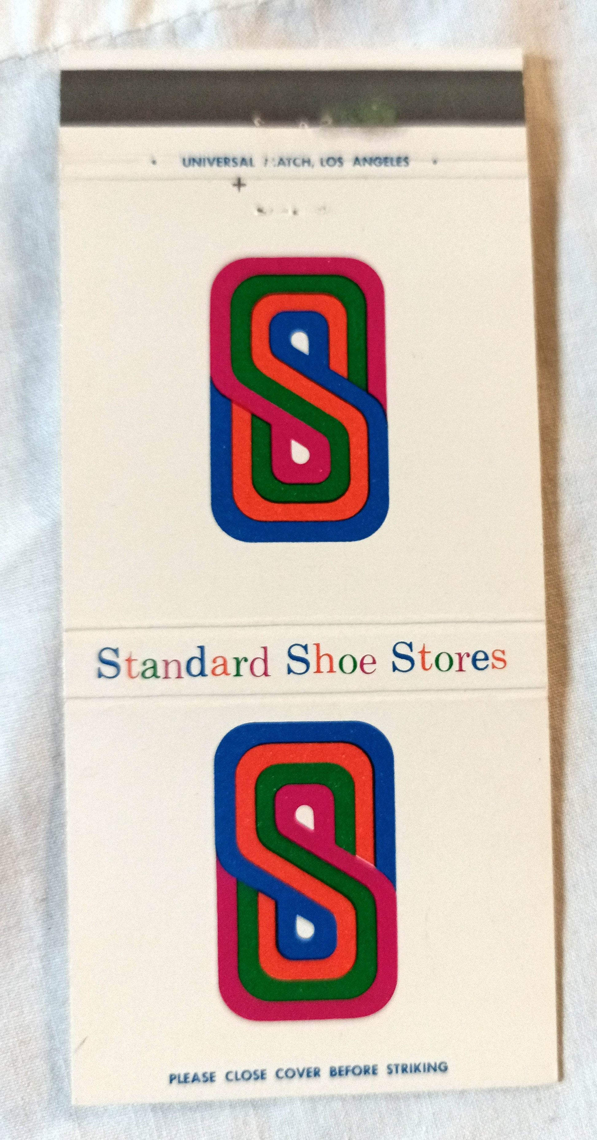 Standard Shoe Stores Southern California Matchbook Cover Mid 1960's - TulipStuff