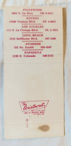 Standard Shoe Stores Southern California Matchbook Cover Mid 1960's
