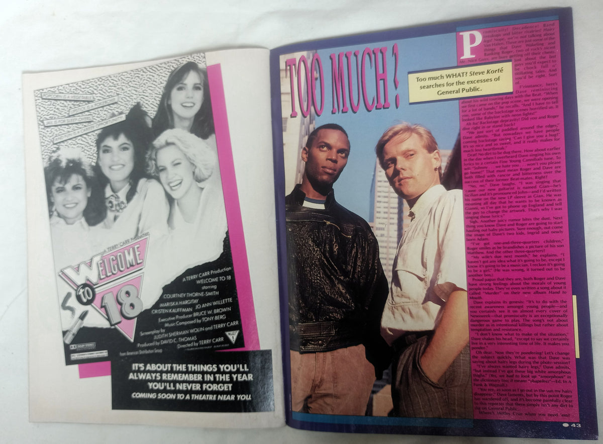 Star Hits Magazine March 1987 Howard Jones Monkees Police Til Tuesday - TulipStuff