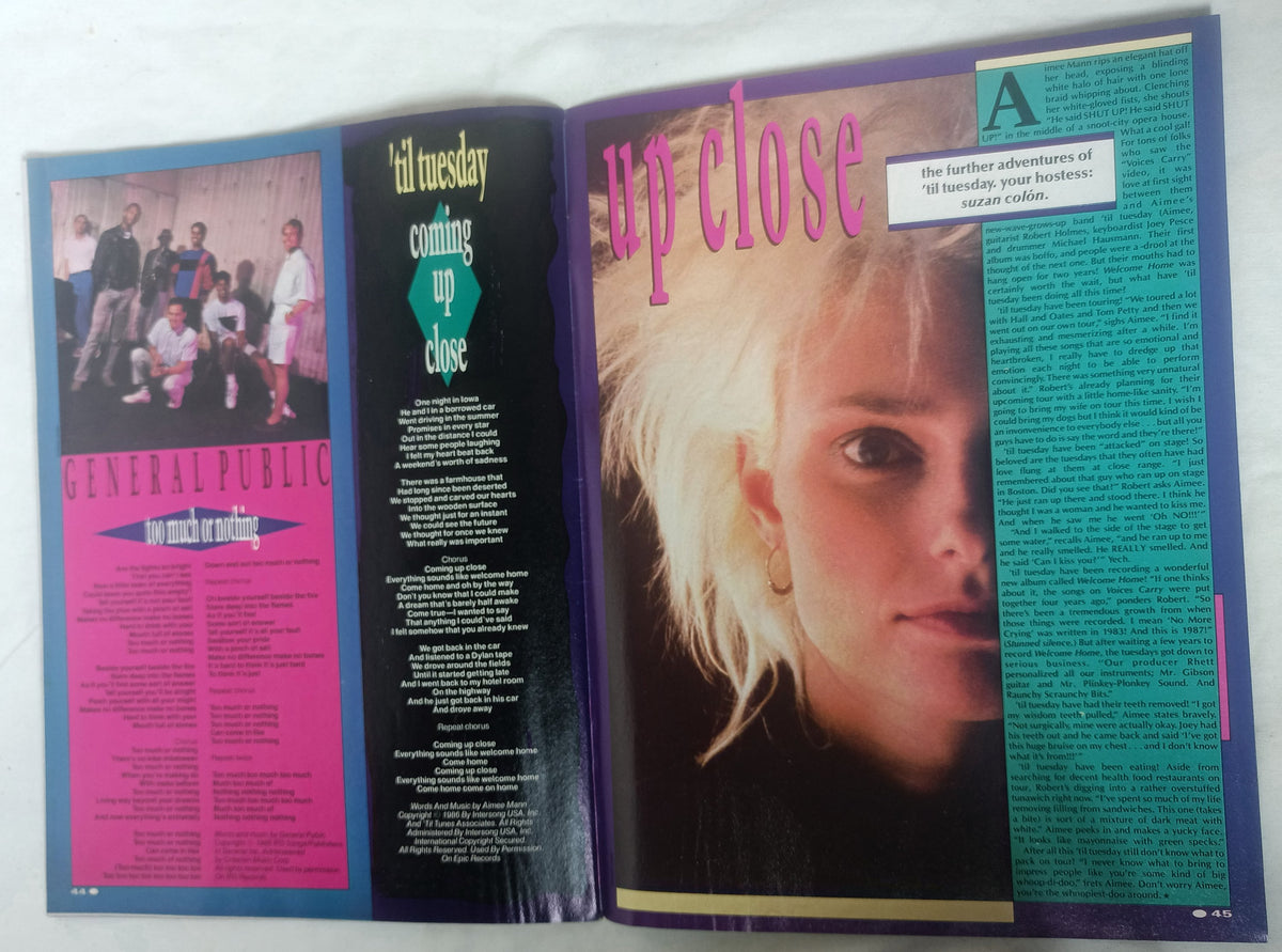 Star Hits Magazine March 1987 Howard Jones Monkees Police Til Tuesday - TulipStuff