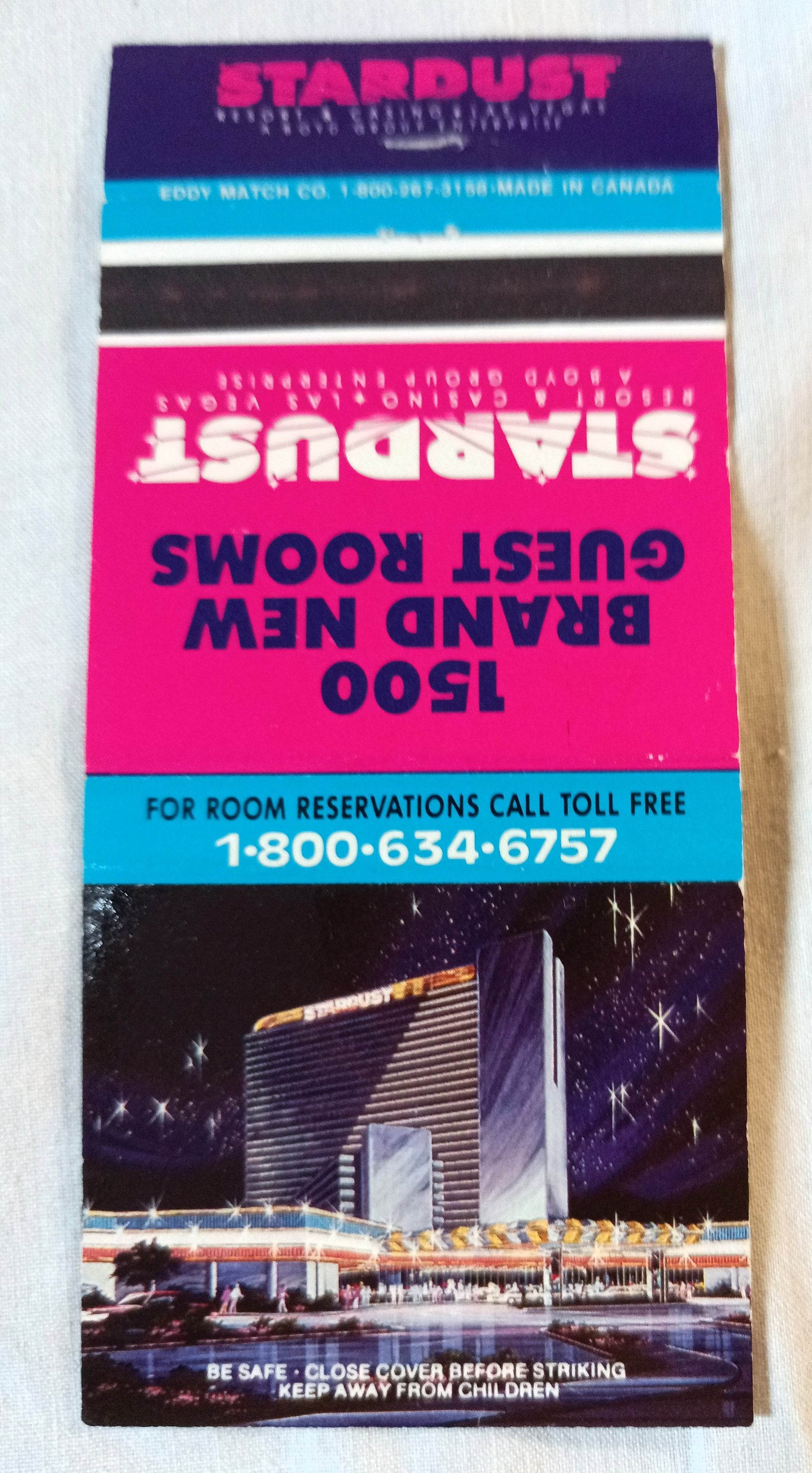 Stardust Resort And Casino Las Vegas Nevada Matchbook Cover 1990's - TulipStuff