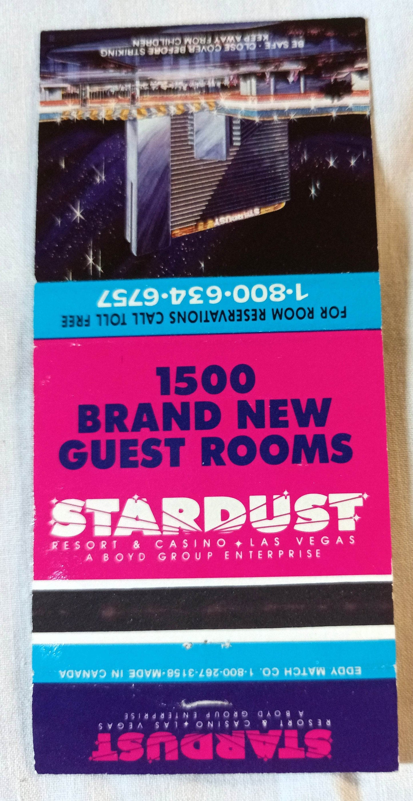 Stardust Resort And Casino Las Vegas Nevada Matchbook Cover 1990's - TulipStuff